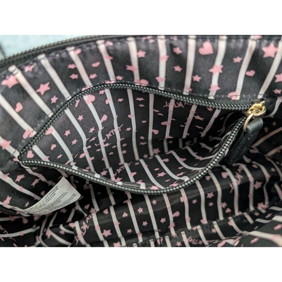 Luv Betsey by Betsey Johnson Pink Chevron Heart Crossbody Bag Gold Heart Detail - Picture 7 of 9